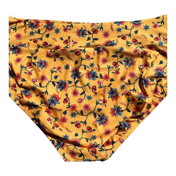 ModCloth NIP Sara Retro Charm Yellow Print High-Waisted Bikini Bottom Size XL - Picture 8 of 14